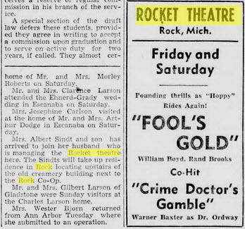 Rocket Theater - 15 OCT 1948 ARTICLE AND AD